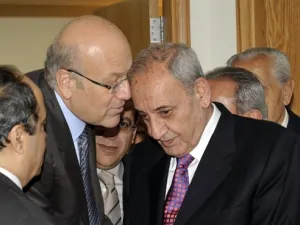 ميقاتي (يسار) مع نبيه بري /أرشيف