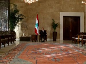 Lebanese lawmakers elected Michel Aoun, seen in the presidential chair October 31, 2016. (AFP/File)