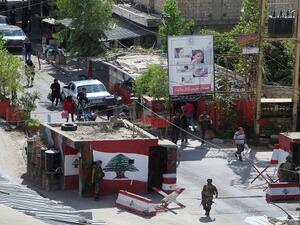 حاجز للقوات اللبنانية على مدخل مخيم عين الحلوة في صيدا