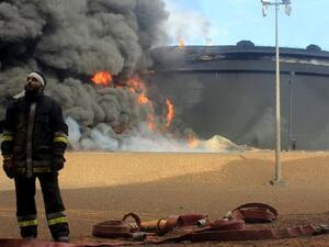A Libyan oil facility was set ablaze last month after attacks launched by Daesh militants to seize key export terminals. (AFP/File) A Libyan oil facility was set ablaze last month after attacks launched by Daesh militants to seize key export terminals. (AFP/File)