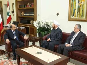 جانب من زيارة حسون إلى بيروت ولقائه الرئيس المنتخب ميشال عون