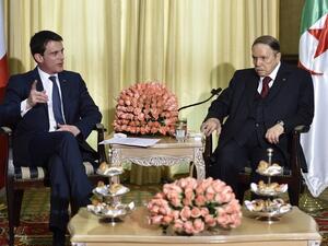 French Prime Minister Manuel Valls meets Algerian President Abdelaziz Bouteflika at his residence during an official visit on April 10, 2016 in Zeralda, a suburb of the capital. (AFP/Eric Feferberg) French Prime Minister Manuel Valls meets Algerian President Abdelaziz Bouteflika at his residence during an official visit on April 10, 2016 in Zeralda, a suburb of the capital. (AFP/Eric Feferberg)