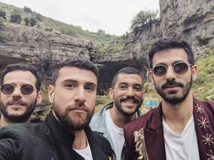 Mashrou’ Leila's new track gets space-y weird toward the end with a heavily Autotuned Narcy vocal. (Source: mashrouleila - Instagram)