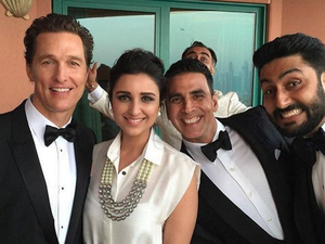 Matthew McConaughey walked the red carpet with Bollywood stars Abishek Bachchan, Akshay Kumar and Parineeti Chopra in Dubai on Sunday to celebrate the Varkey Foundation Global Teacher Prize. (File photo)