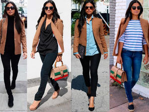 يمنح البليزر باللون الجملي المرأة إطلالة كلاسيكية تنطق بالفخامة (shutterstock.com)
