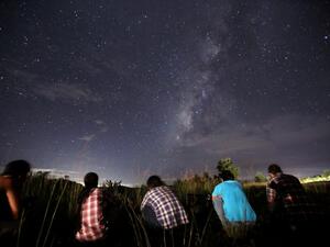 Eager spectators await a meteor shower.  (AFP/File)