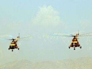 A pair of Mi-17 helicopters operated by the Afghanistan air force. (Wikimedia)