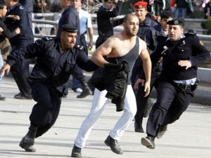Police and people clashes in the Jordanian capital Amman