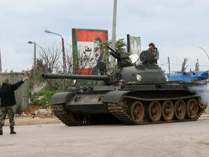 A Lebanese army tank patrols the streets of Tripoli four days ago, during violence between Sunni Muslim districts and neighbouring areas populated by Alawites. (AFP PHOTO / STR)