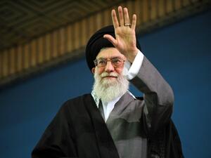 A handout picture released by the official website of Iranian Supreme Leader Ayatollah Ali Khamenei shows Khamenei attending a meeting with Iranian Azeri ethnics in Tehran earlier this month. (AFP PHOTO/HO/IRANIAN SUPREME LEADER'S WEBSITE)