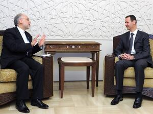 Iran Foreign Minister Ali Akbar Salehi meets Syria President Bashar al-Assad in Damascus on May 7(AFP/SANA)