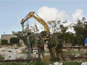 Israeli forces have previously bulldozed roads in villages south of Nablus (Courtesy of Ma'an News Agency)