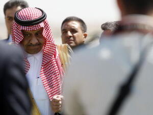 Saudi Deputy Defence Minister Prince Khaled Bin Sultan attends the 9th Special Operations Forces Exhibition and Conference (SOFEX) May 08, 2012 in Amman, Jordan. (Photo by Salah Malkawi/ Getty Images)