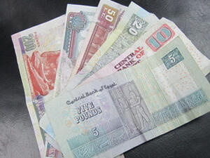 Mixed Egyptian pound bills 