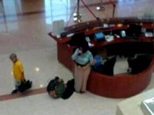 A still photo from a CCTV footage inside the Dubai Public Prosecution building on Monday. (Image courtesy of the Daily Star)