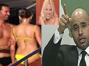 سيف واورلي في الاطار ومعتصم القذافي والايطالية