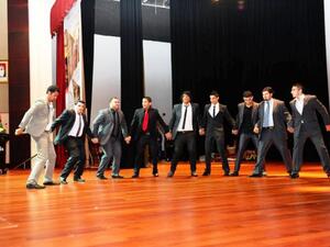 Students performing Dabkeh during the event