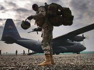 A U.S. soldier at Bargram Air Base, about 60km from Kabul. (Photo courtesy: U.S. Air Force)