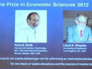 Alvin Roth and Lloyd Shapley have been awarded the 2012 Nobel Prize for Economics