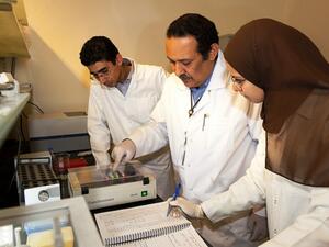 Prof. Azzazy with his research group