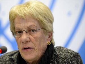 Carla del Ponte speaking at a press conference in February 2013 (Fabrice Coffrini/AFP).