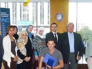 During the honoring ceremony