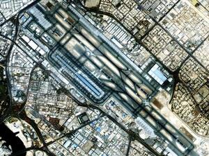 Dubai International Airport from outer space
