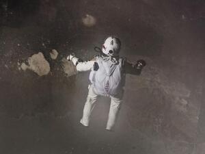 The beginning of the jump that seemingly defied the laws of physics