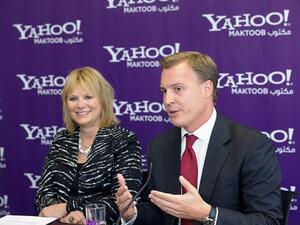 Yahoo CEO, Carol Bartz during the press conference