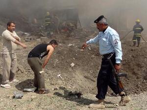 The aftermath of a suicide bombing in Iraq.