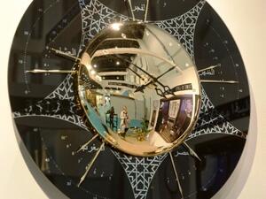 Islamic Clock displayed during The Hotel Show in Dubai