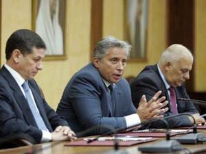 Minister of Planning and International Cooperation Jafar Hassan (centre) during the launch of the credit guarantee fund on Wednesday (Photo courtesy of Planning Ministry)