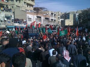 While in Jordan we hear first hand reports of organised and peaceful rallies..