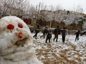 Be careful, snowball fights can turn deadly.