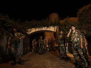 Lebanese army soliders stand outside of Beirut on August 2. (AFP)