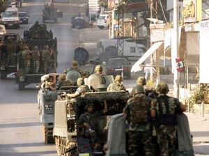 The Lebanese army deploy in the southern town of Sidon's eastern suburb of Abra on Tuesday. AFP photo