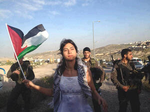 The Bride arrives for the checkpoint wedding