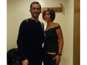 Mona Zaki posing with her husband in one of her many pics posted to social media recently. (Image: Twitter)