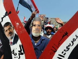 Supporters of ousted Egyptian president Mohamed Morsi  at a demonstration in Cairo on July 26, 2013 (AFP)