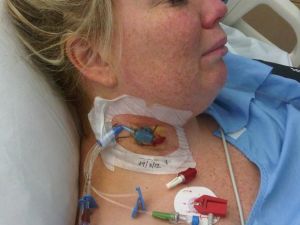 Natalie Creane from the hospital bed