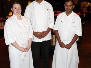Culinary Concepts Chef Lea Bardeen with Executive Chef, Prakash Seetul, and Chef de Cuisine, Darsin Joseph