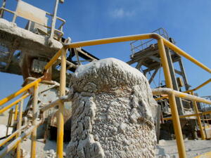  Potash (Potassium Chloride) covers machinery at the Dead Sea Works potash recovery plant on the shores of the Dead Sea (sources: Getty images).