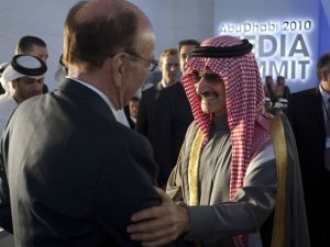 Saudi billionaire, Prince al-Waleed bin Talal might need his friend media mogul Rupert Murdoch to come to his rescue, as he stands accused
of rape in Ibiza.  
Talal at the inaugural Abu Dhabi M