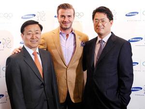 Samsung executives with David Beckham