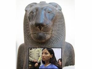 In Egyptian mythology, Sekhmet, the warrior goddess for Upper Egypt is depicted as a lioness huntress, with a penchant for 
blood,often, portrayed as a woman with the head of a lioness, who was dressed in red, the color of blood. Uncannily, a psychiatrist testified that Omaima Nelson said she put on red shoes, a red 
hat and red lipstick before chopping up and cooking her husband's body, boiling the head.