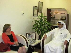 Shaikh Daij bin Salman Al Khalifa and H.E. Ambassador Alice Semaan during the meeting