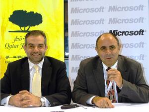 Khalid Al-Sulaiteen, Executive Director of Operations at Qatar Foundation and Mohammed Hammoudi, Country Manager at Microsoft 