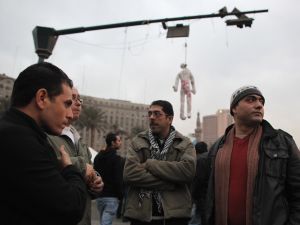 Egyptian protesters practicing their right to assemble in Tahrir Square preparation for Jan 25 anniversary.