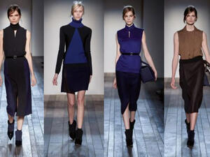 فستان قصير وحذاء يصل إلى ما فوق الكاحل مع حقيبة صندوقية وتنورة مريحة