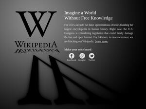 Wikipedia page during Blackout.
